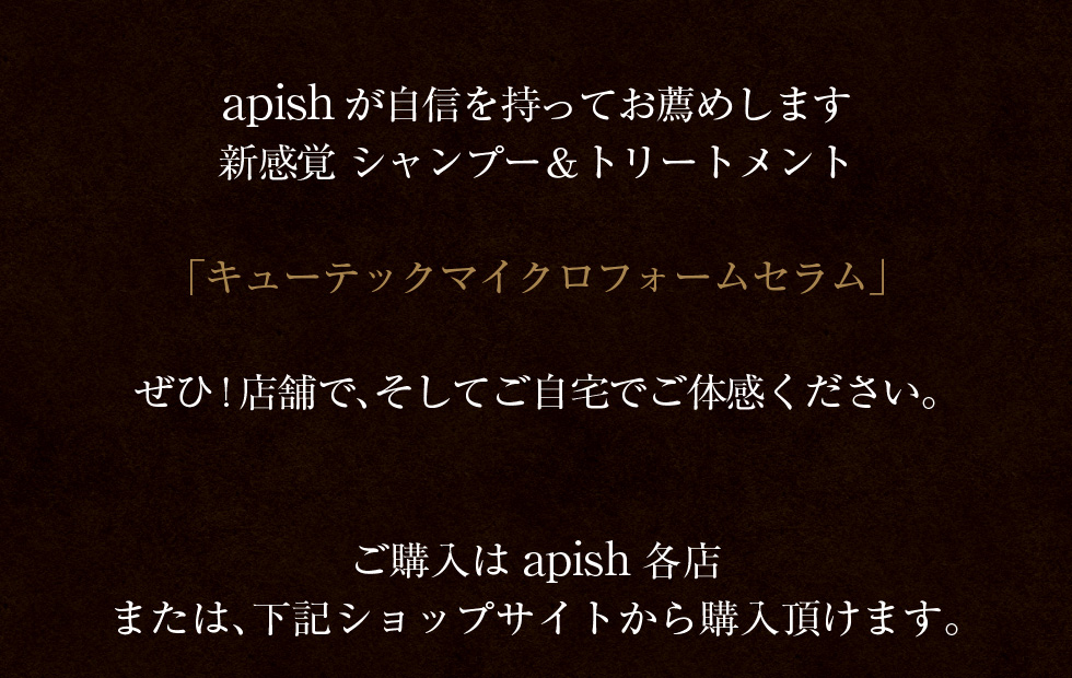 ご購入は下記ショップまたはapish各店から